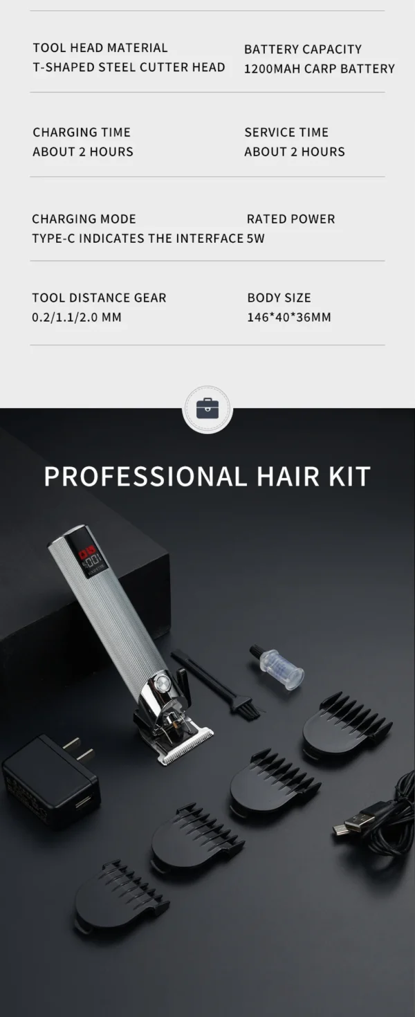 Youpin Komingdon Cordless Zero Gapped Trimmer Hair Clipper Professional Barber Shop Men's Haircut Machine for Beard Barbershop