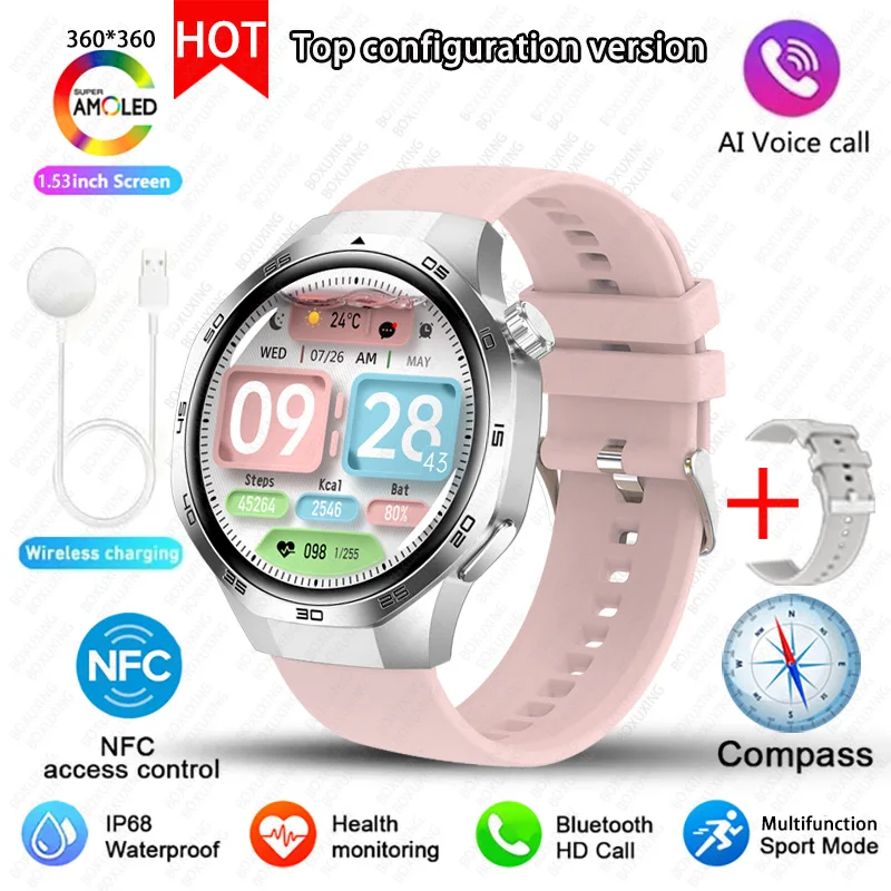 New For Huawei Watch GT5 Pro Smart Watch HD AMOLED Screen NFC GPS Tracker Bluetooth Call Health Waterproof Smartwatch Men Women
