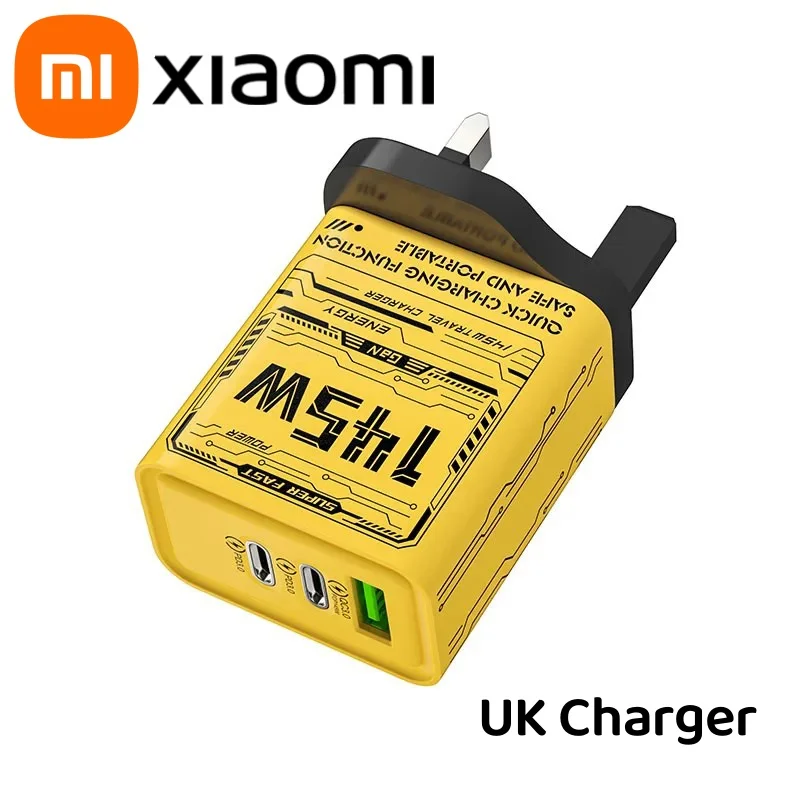 Xiaomi 145W Ultra Fast Charging 3-Ports PD USB Mobile Phones Charger EU/US/UK Plug Wall Adapter For iPhone Samsung Huawei NEW