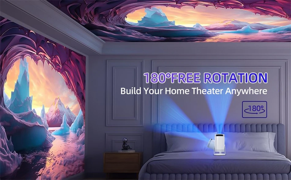 KaiAqua Portable Projector FY300 4K HDMI Dual Wifi6 Allwinner H713 BT5.4 1080P 1280*720P Home Cinema Outdoor Projetor NEW 2025