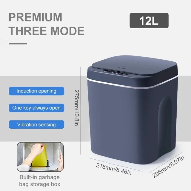 20L Smart Trash Can Bathroom Automa Sensor Dustbin Electric Waste Bin Waterproof Wastebasket For Kitchen Recycling Trash