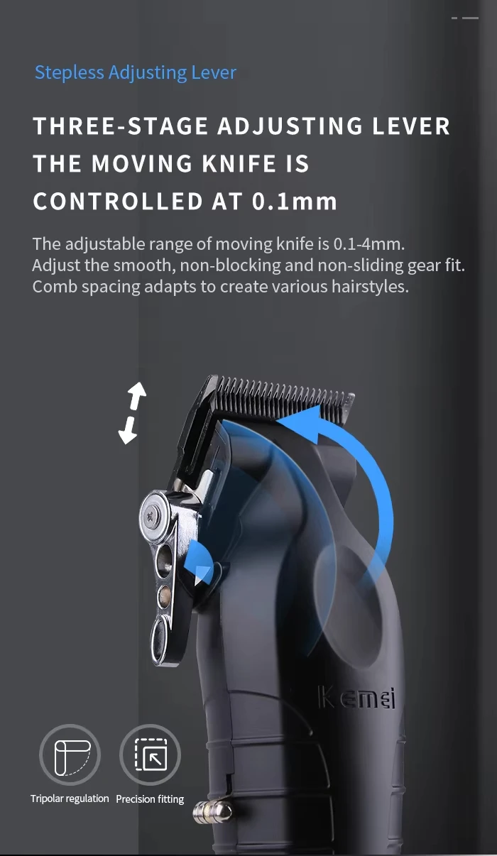 Kemei KM-2296 KM-2299 KM-1102 Professional Hair Clipper Kit Electric Shaver Male Hair Cutting Machine Men’s Cordless Trimmer