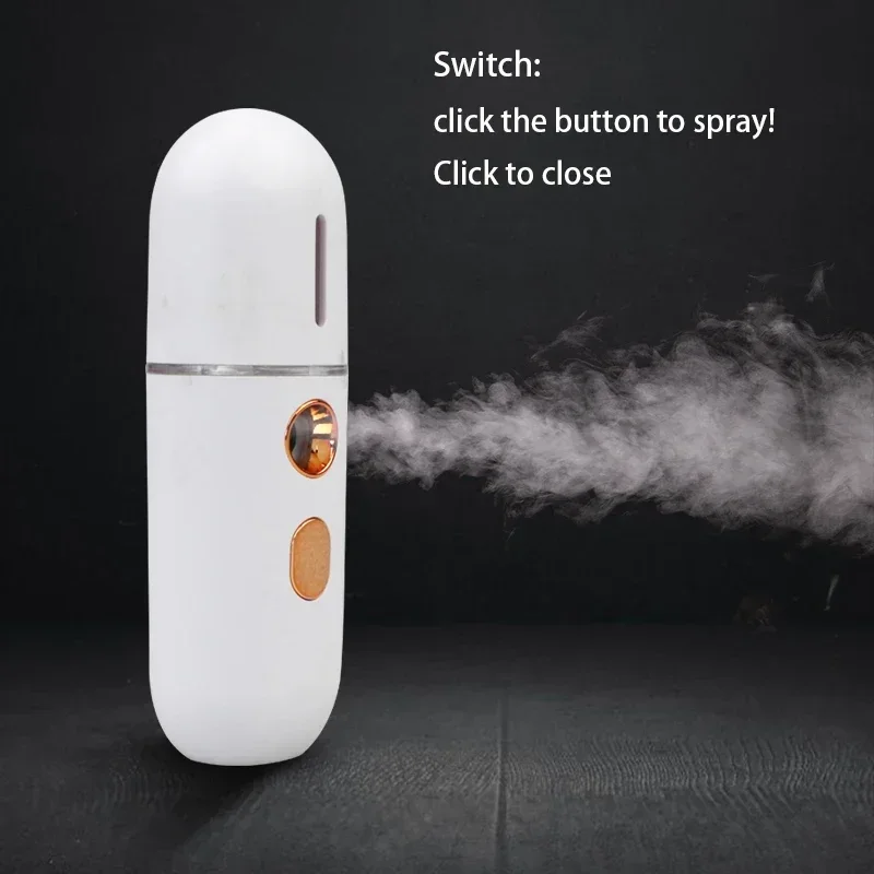 1PC Mini Portable Humidifier Nano Mister Facial Steamer Device Beauty Spray Hydrating Apparatus Cold Spray ApparatusRechargeable