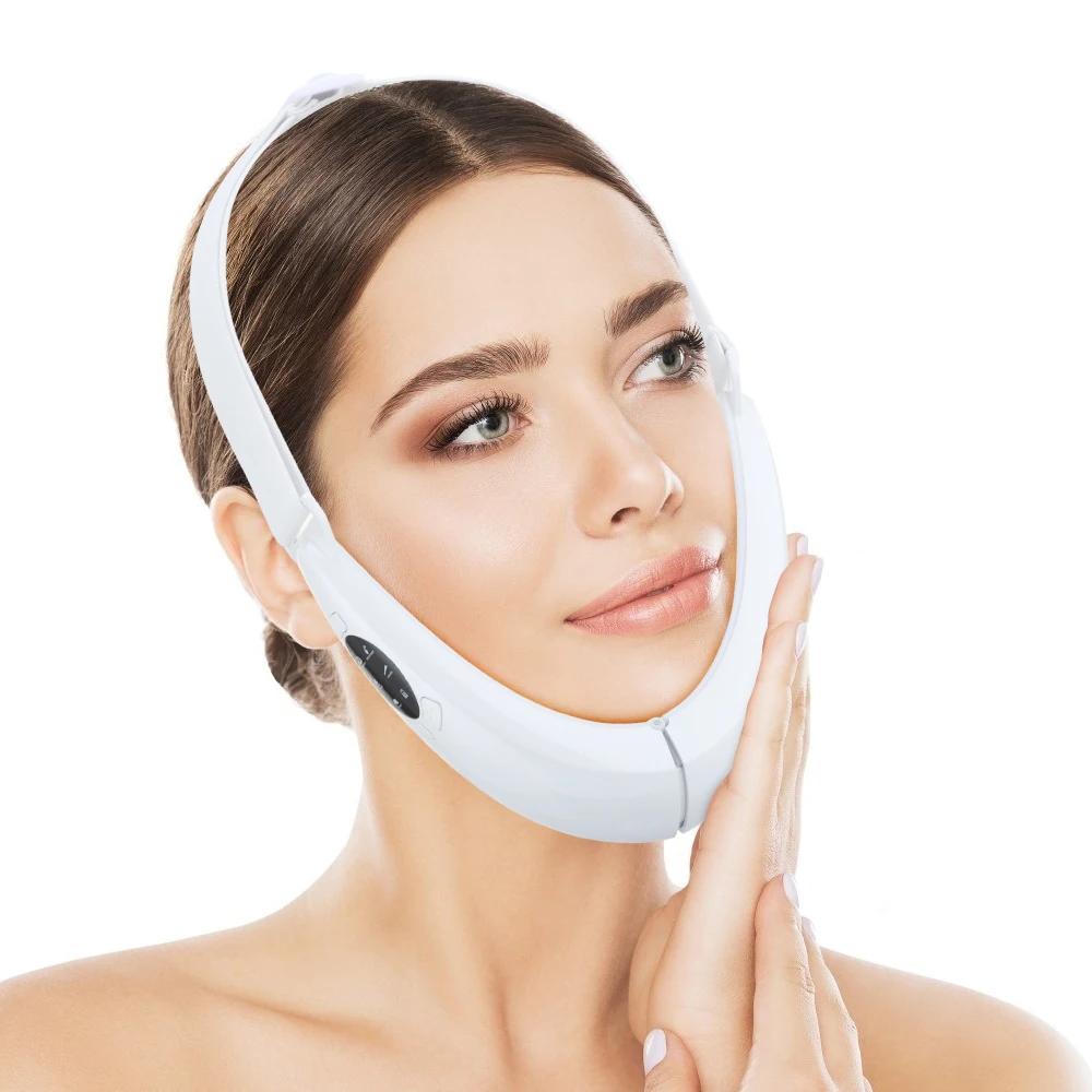 Facial V Lifting Vibration Massager LED Photon Therapy Facial Lifting Device Double Chin V Face Shaped Cheek Lift Belt Machine