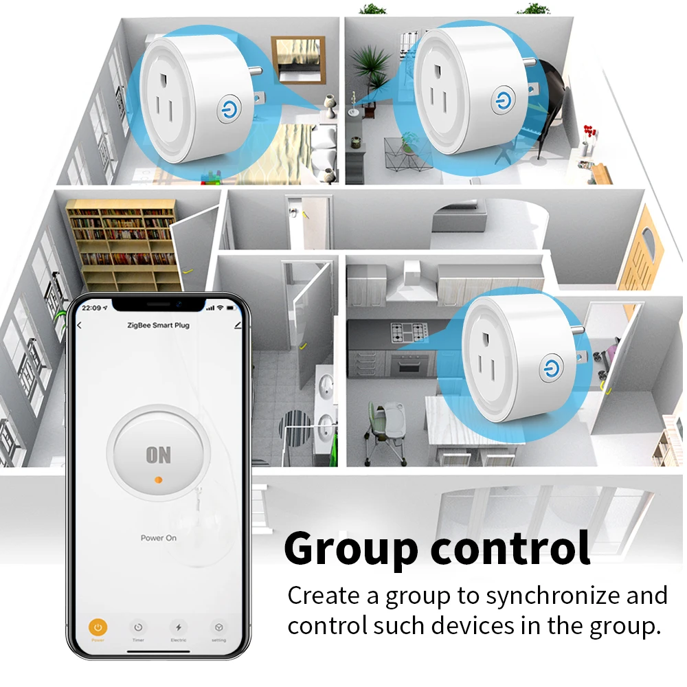 Tuya Smart Plug WiFi Socket 20A with Power Monitoring US Canada Mexico Peru Japan Timing Voice Control Support Alexa Google Home