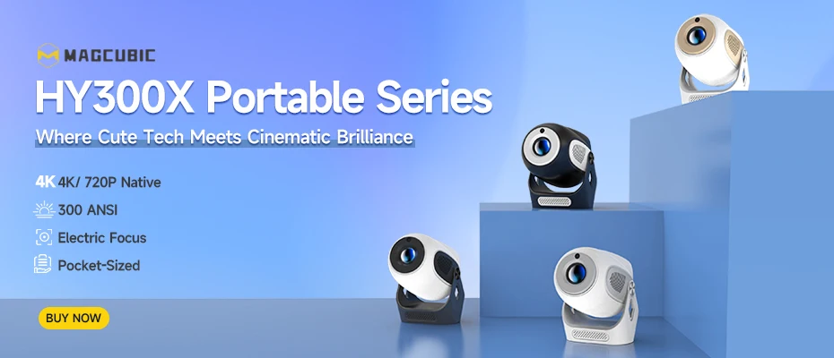 Magcubic Native 1080P 650ANSI 4K Android 11 L018 360° Projector With Auto Keystone Focus Air Mouse Wifi6 BT5.2 Portable Outdoor