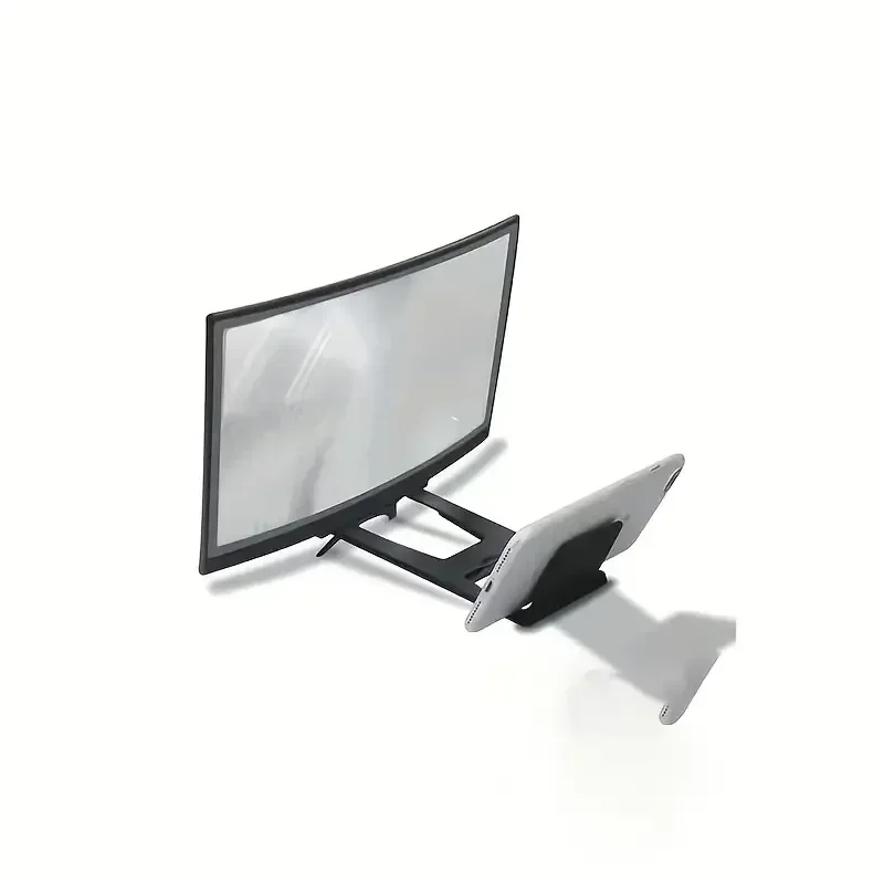 Curved Mobile Screen Amplifier 3D HD Movie TV Screen Amplifier Smartphone Screen Amplifier 12inch for Home Office