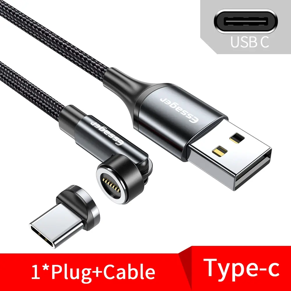 Essager 540 Rotate 3A Fast Charging Magnetic Cable Micro USB Type C Cable For iPhone Xiaomi Magnet Charger Phone Data Wire Cord