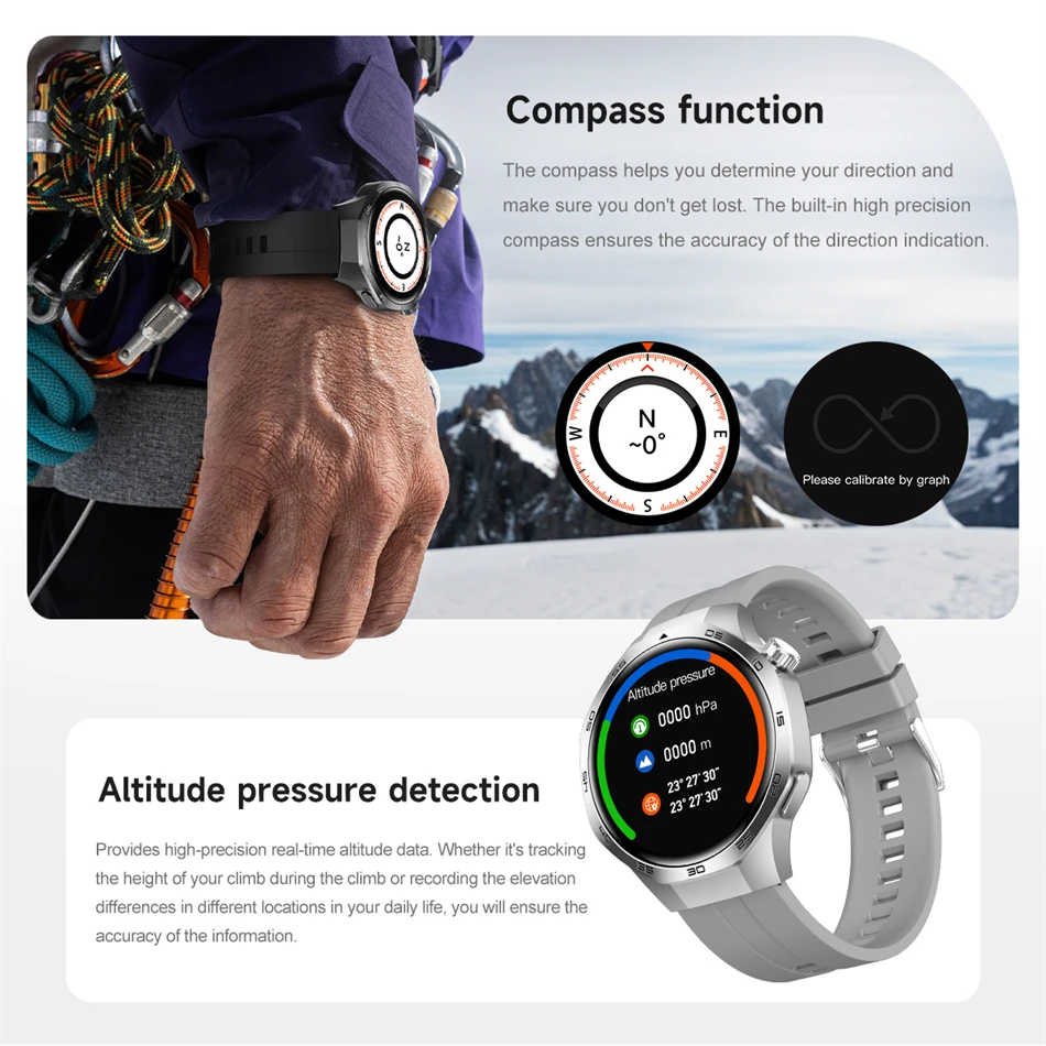 New For Huawei Watch GT5 Pro Smart Watch HD AMOLED Screen NFC GPS Tracker Bluetooth Call Health Waterproof Smartwatch Men Women
