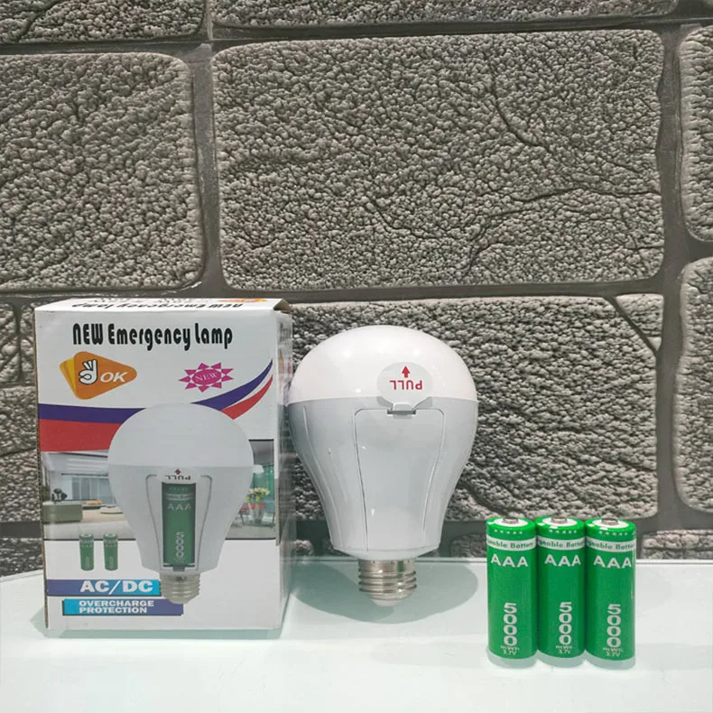 LED Bulb Light Smart Charging Chip Power Failure Emergency Home 18650 Battery Flicker-Free with Hook Detachable Emergency Bulb