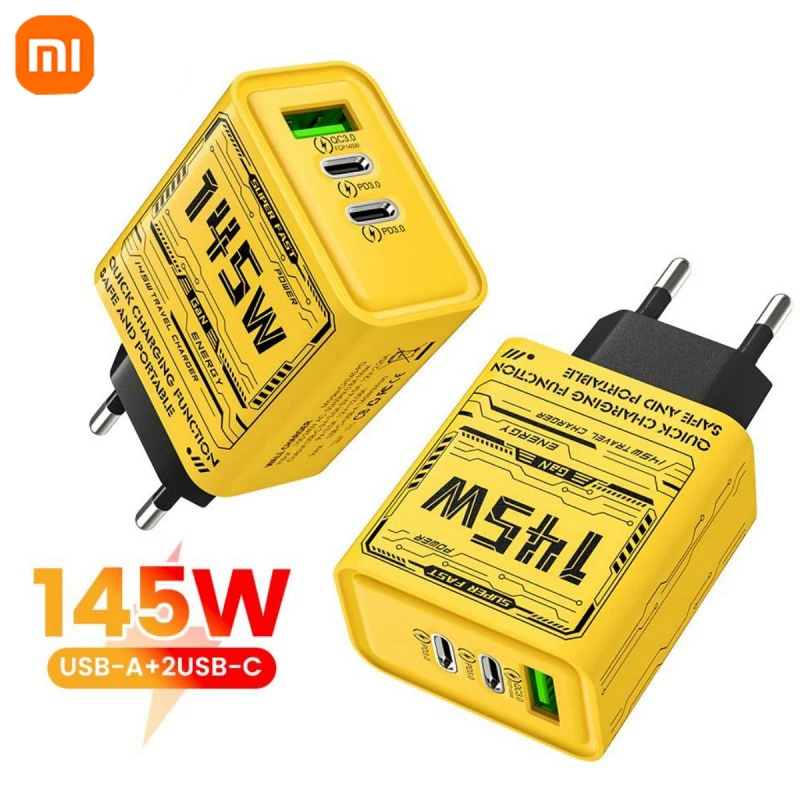 Xiaomi 145W Ultra Fast Charging 3-Ports PD USB Mobile Phones Charger EU/US/UK Plug Wall Adapter For iPhone Samsung Huawei NEW