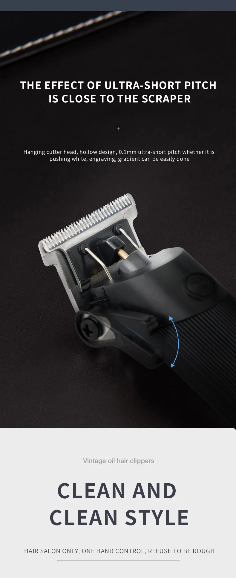 Youpin Komingdon Cordless Zero Gapped Trimmer Hair Clipper Professional Barber Shop Men's Haircut Machine for Beard Barbershop