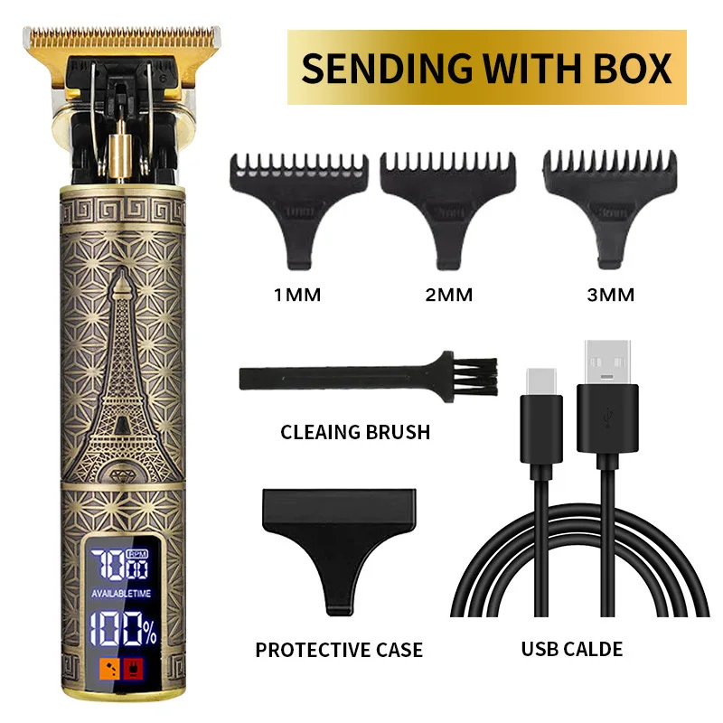 Powerful Professiona Electric Wireless Man Hairdresser Men Barber Shop Groin Beard Repairer Mustache Facial Hair Trimmer Clipper