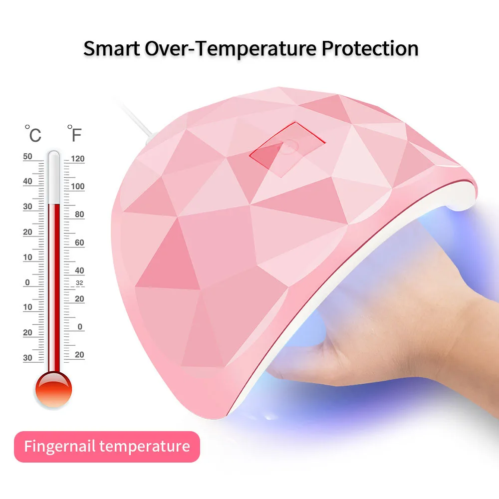 LULAA UV Nail Polish Lamp Gel Curing Polishing Lamp with Three Timing Modes & Automatic Sensing Mode Is Suitable for Home Salon
