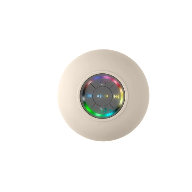 Portable Waterproof Bluetooth Shower Speaker with Suction Cup and LED Lights 3D Surround Stereo subwoofer