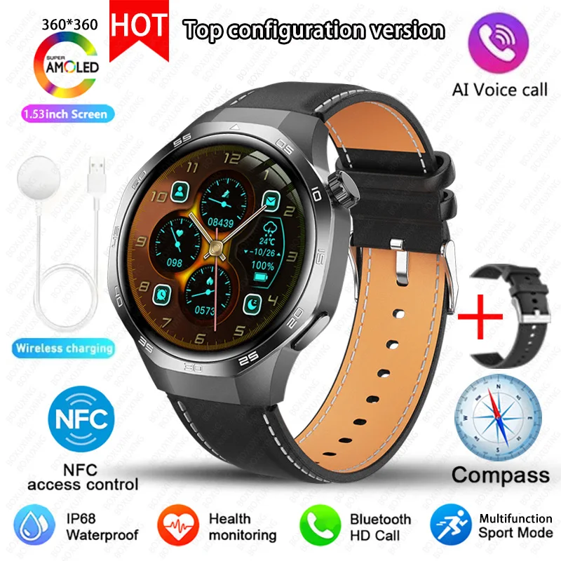 New For Huawei Watch GT5 Pro Smart Watch HD AMOLED Screen NFC GPS Tracker Bluetooth Call Health Waterproof Smartwatch Men Women
