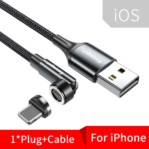 Essager 540 Rotate 3A Fast Charging Magnetic Cable Micro USB Type C Cable For iPhone Xiaomi Magnet Charger Phone Data Wire Cord
