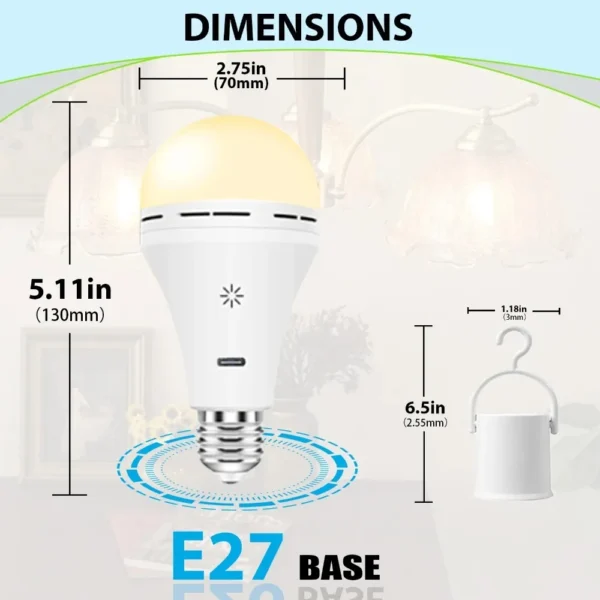 Smart Touch dimming Wireless USB battery light rechargeable led bulb Remote timing switch  for Garage outdoor tent  home use