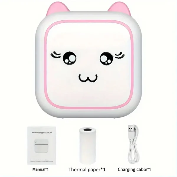 Mini printer, Thermal Printer Ink-free Portable Sticker Printer Compatible with IOS and Android, Wireless Photo Printing Tags