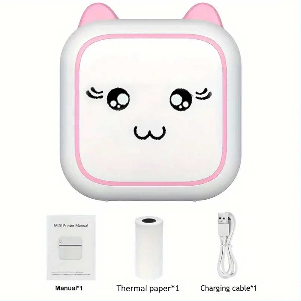 Mini printer, Thermal Printer Ink-free Portable Sticker Printer Compatible with IOS and Android, Wireless Photo Printing Tags