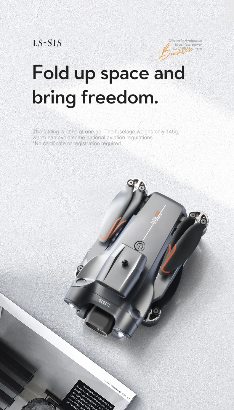 New S1S Mini Drone Caméra 8K Professional Brushless Motor Dron Obstacle Avoidance HD Dual Camera Foldable Quadcopter Toys