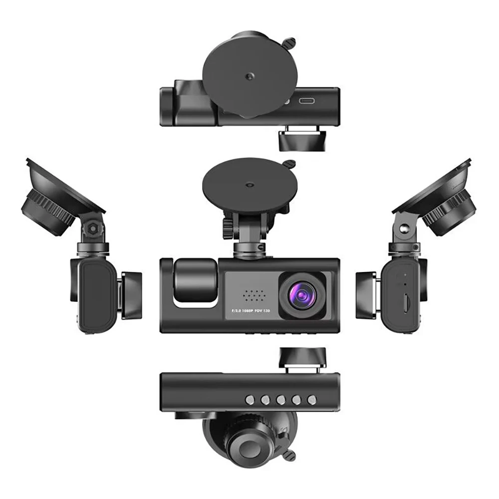 Dash Cam for Cars WIFI APP Car DVR 3 Channel Front Camera Video Recorder Rear View Camera for Vehicle Black Box Car Assecories