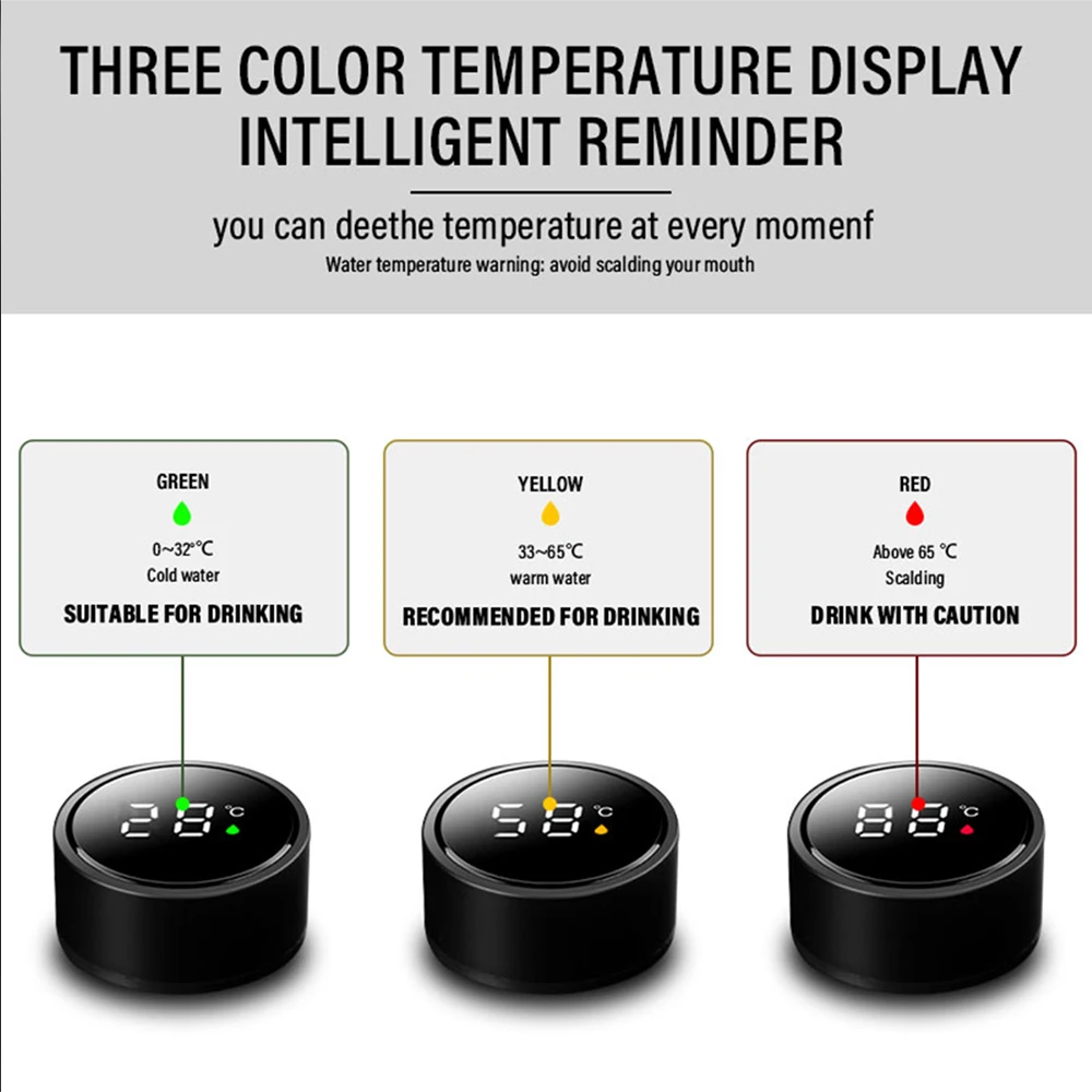 Car Stainless Steel Smart Thermos Mug Insulation Cup Led Digital Temperature Display For BMW E28 E30 E34 E36 M Performance X1 X2