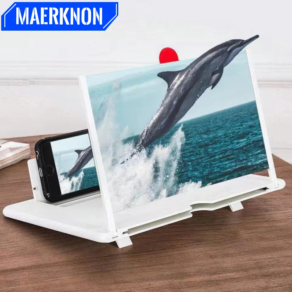 12 Inch Phone Large Screen Amplifier 3D Magnifying Glass Holder HD Portable Mobile Phone Screen Video Magnifier Screen Bracket
