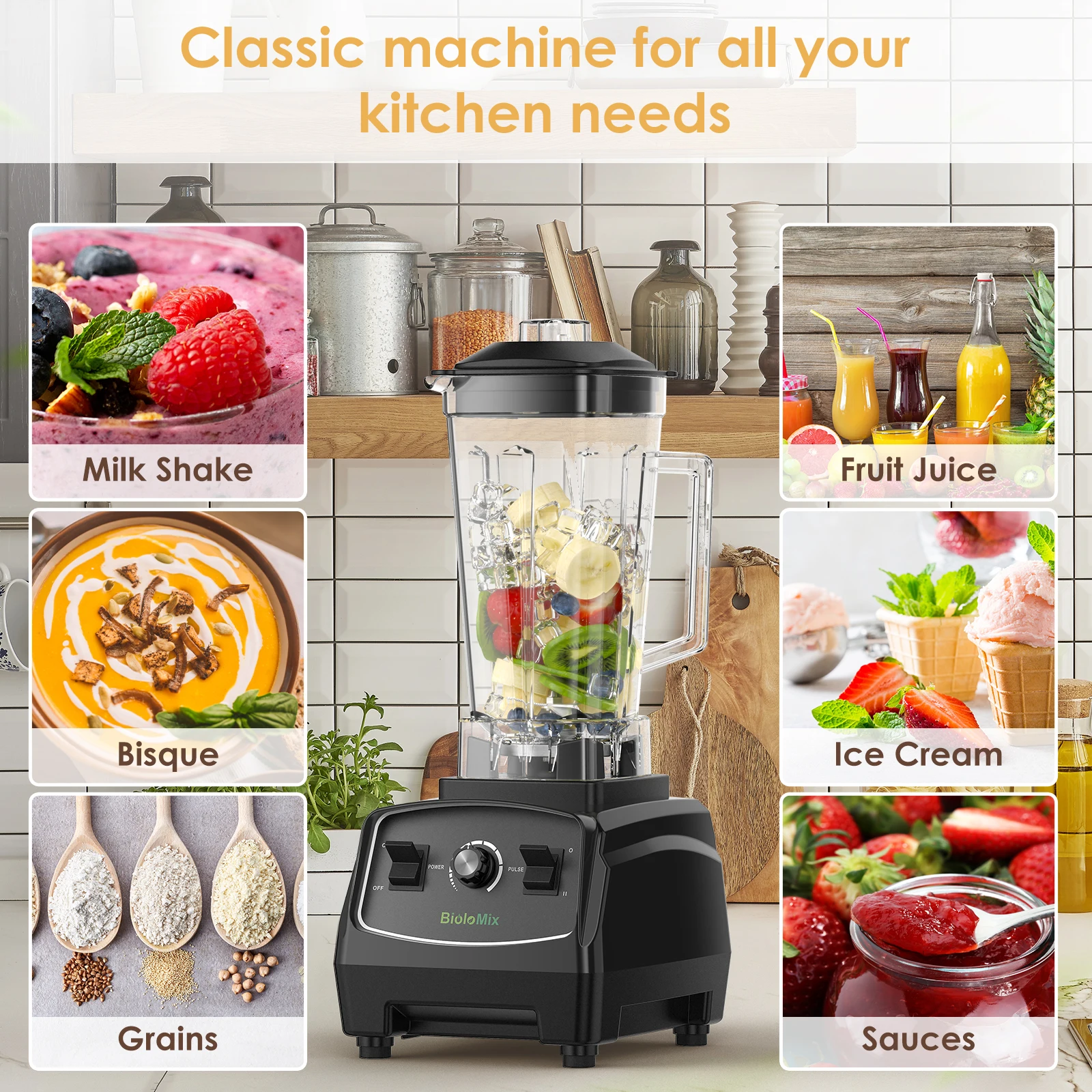 BPA Free 3HP 2200W Heavy Duty Grade Blender Mixer Juicer High Power Food Processor Ice Smoothie Bar Fruit Blender