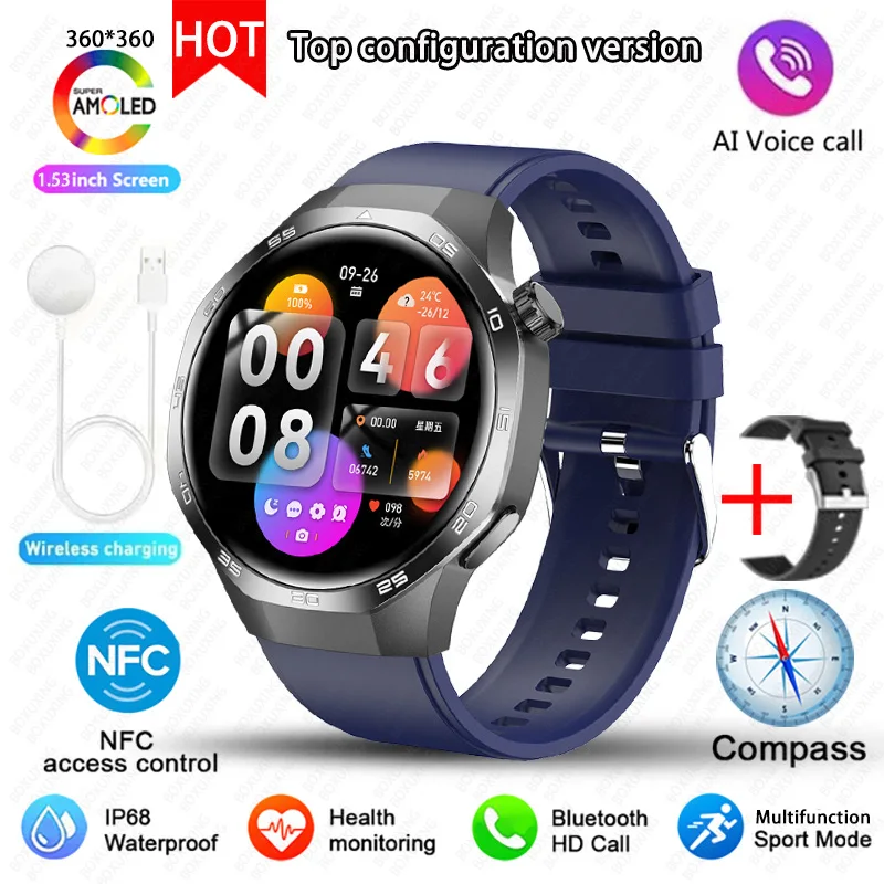 New For Huawei Watch GT5 Pro Smart Watch HD AMOLED Screen NFC GPS Tracker Bluetooth Call Health Waterproof Smartwatch Men Women