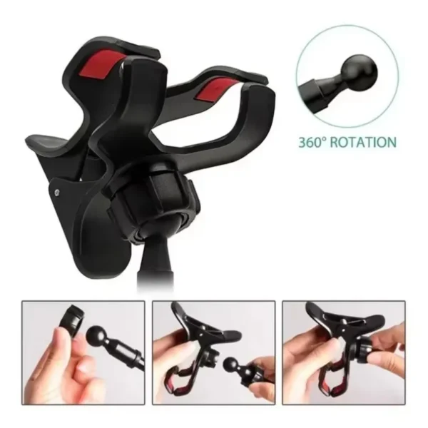 360° Rotation Adjustable Spiral Long Arm Phone Holder Clip Lazy Bedside Table Side Phone Stand for Live Record Cellphone Bracket