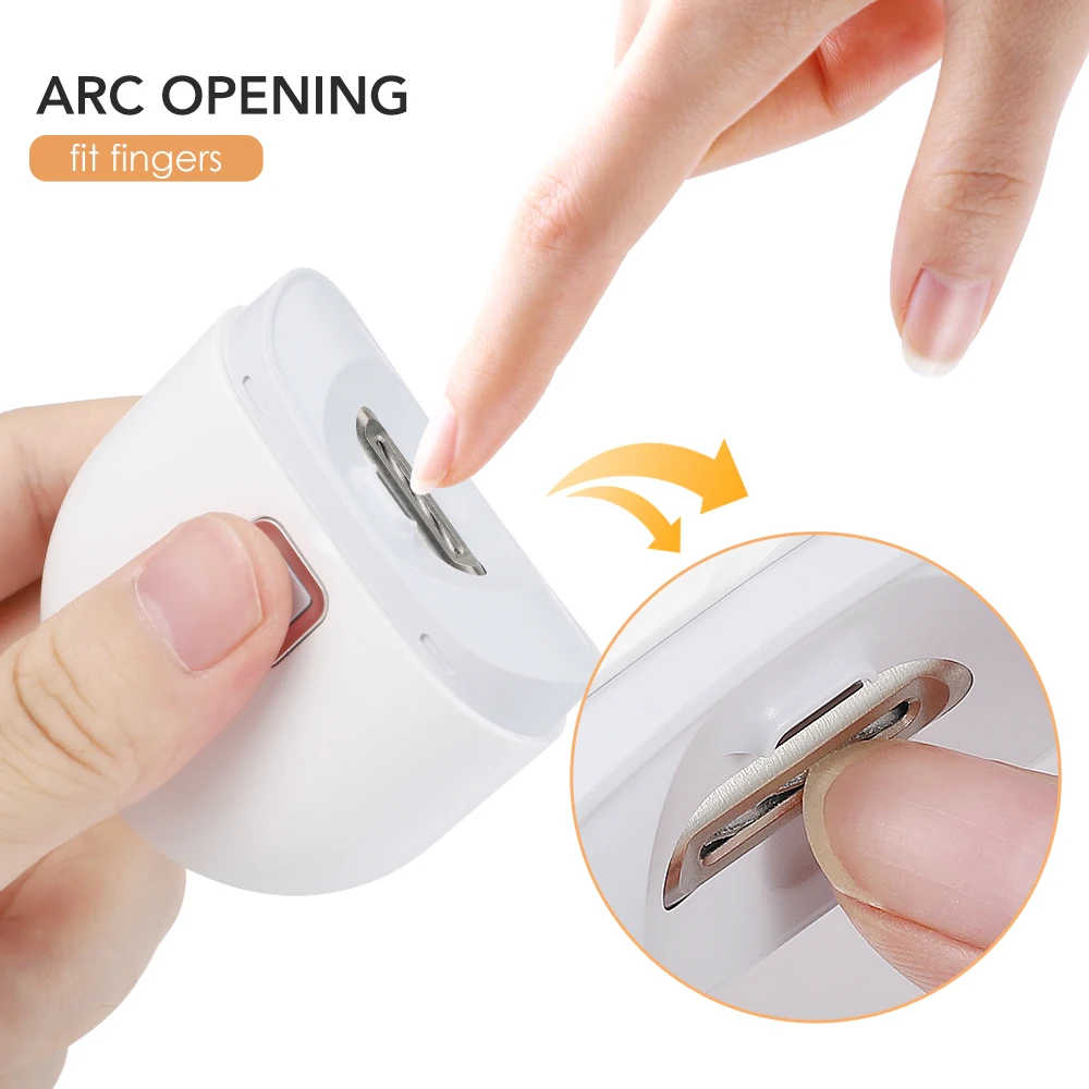 Mini Electric Nail Clipper With LED Light Rechargeable Automatic Portable Nail Grinder for Children Adult Safe Clipper Tools