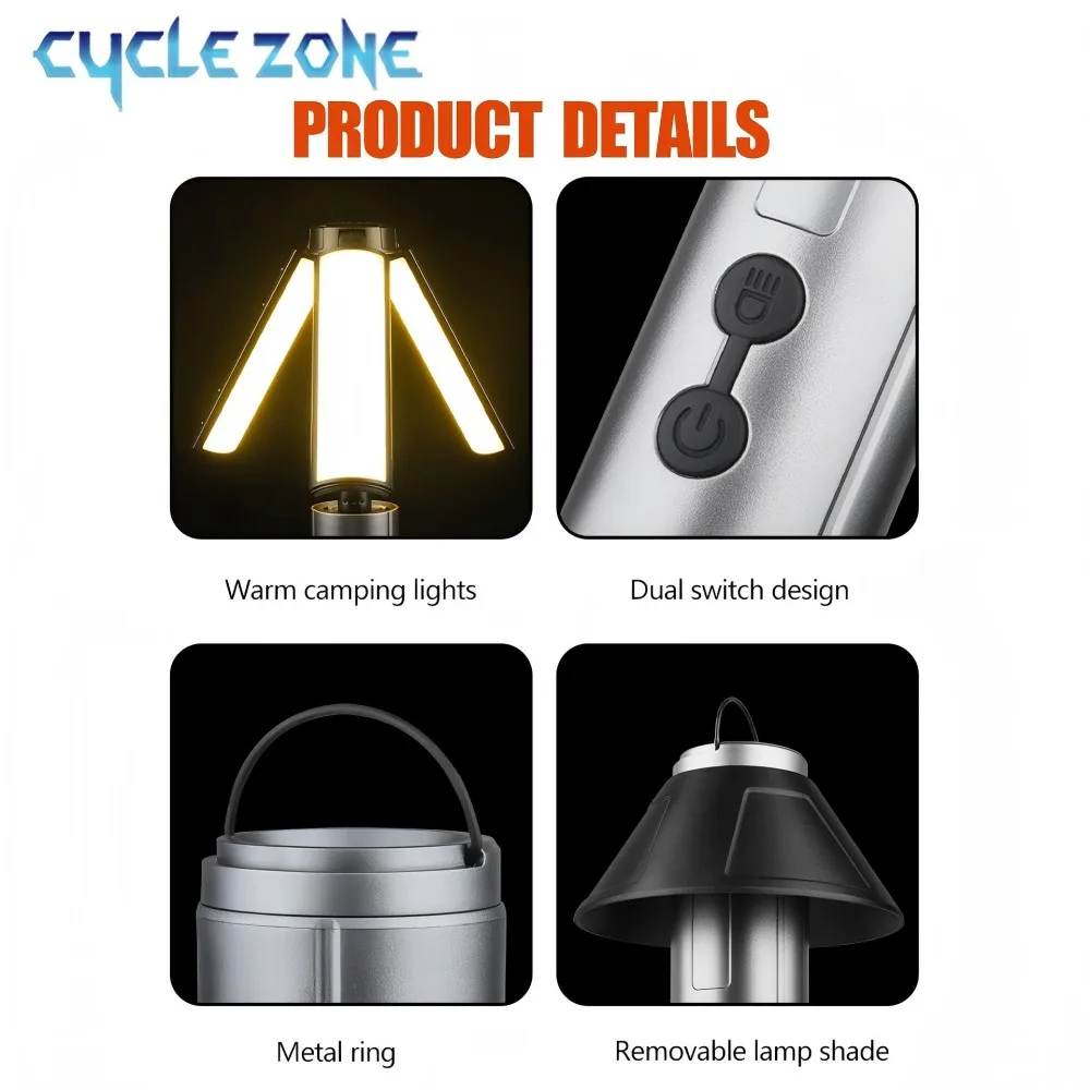Multi-functional Camping Light 2 in 1 Rechargeable Telescopic Camping Lantern Flashlight with Hook Outdoor Emergency Work Light