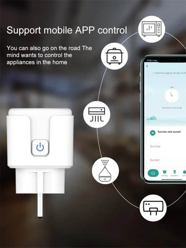 Tuya Smart Plug WiFi&Bluetooth FR Socket 16A with Power Monitor Voice Control Timing Smart Life Control Works with Alexa Google