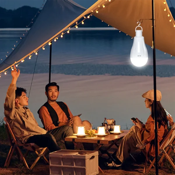 LED Emergency Bulb Emergency Power Failure Family Camping Outdoor Night Market E27 AC85-265V 1*18650 Battery Smart Charging Chip