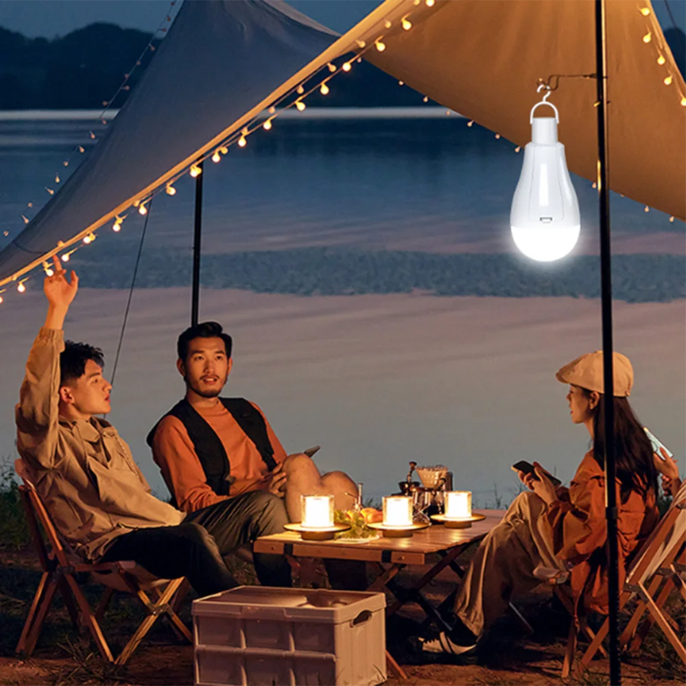 LED Emergency Bulb Emergency Power Failure Family Camping Outdoor Night Market E27 AC85-265V 1*18650 Battery Smart Charging Chip