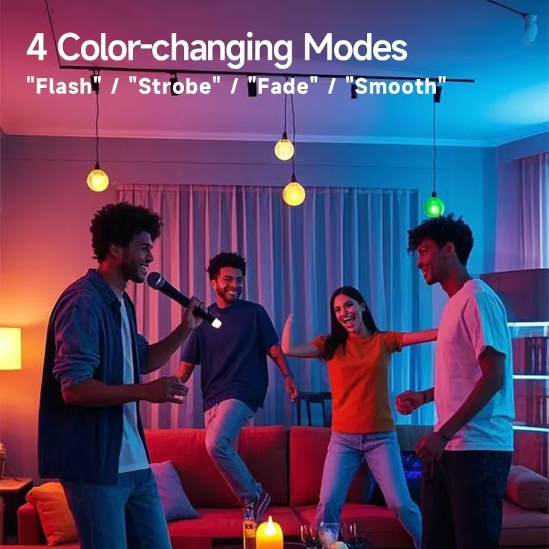 Rechargeable Light Bulb with Remote Control Dim & RGB, Timer, E27 Base,Backup Emergency Light for Home or Outdoor