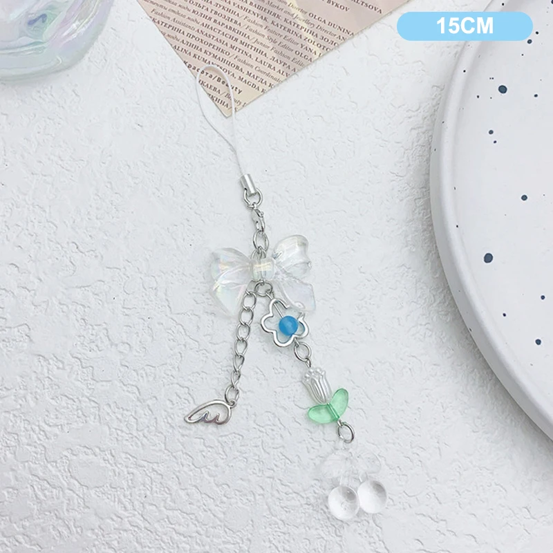 Sweet Y2K Cute Strawberry Mobile Phone Lanyard Lovely Fruits Phone Chain For Girls Aesthetic Cellphone Keychain