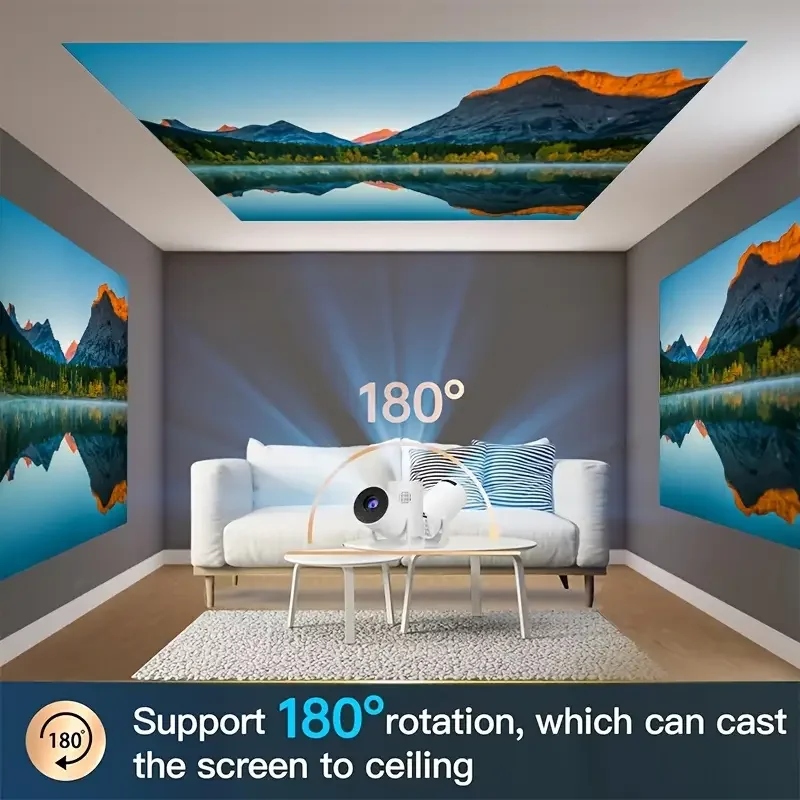 M5 4K 1080P USB plug Compact Portable Projector with Auto Keystone Correction and Smartphone Compatibility, Ideal Gift