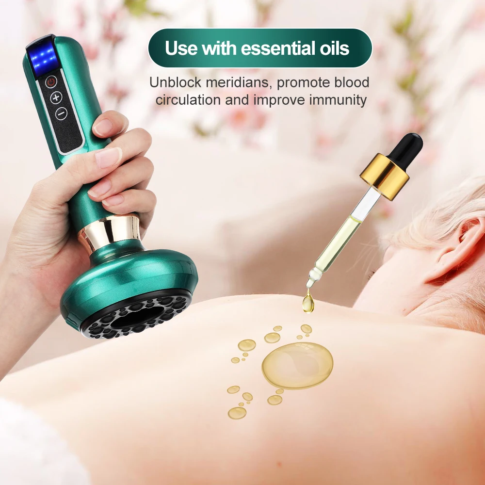 Electric Cupping Massage Device Chinese Vacuum Guasha Suction Jars Infrared Heating for Back Scraping Can Fatigue Relieve Health