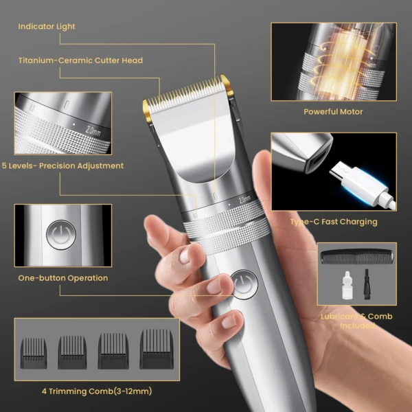 Sejoy Hair Clippers for Men Professional Cordless Barber Clippers for Hair Cutting Machine Grooming Rechargeable Beard Trimmer