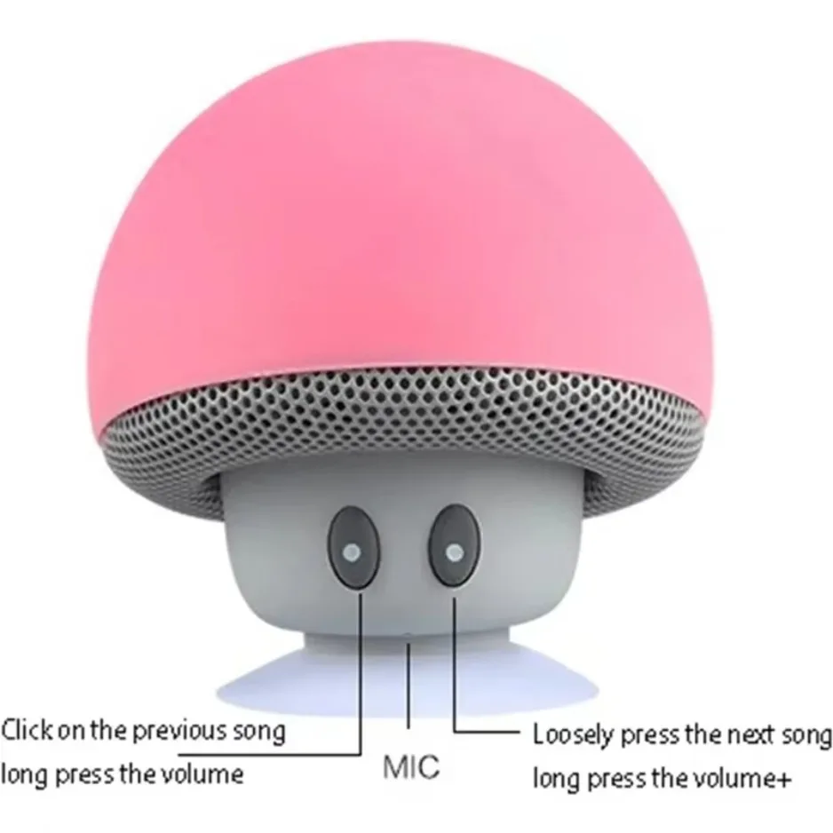 XIKCU Bluetooth Mushroom Speaker Waterproof Can Be Used as a Mobile Phone Holder Suitable for Family Parties and Small Parties