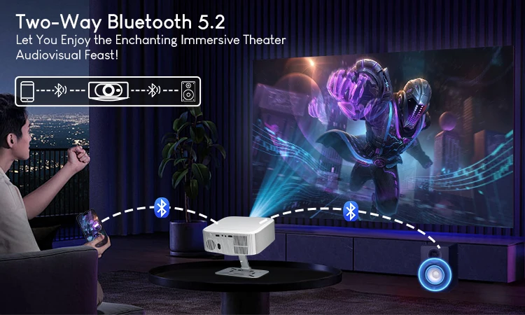 Salange Netflix Projector P92MAX Smart Android 13 1080P BT5.2 WiFi6 12000L Electronic Focus Auto Keyston 4K Movie HD Home Cinema