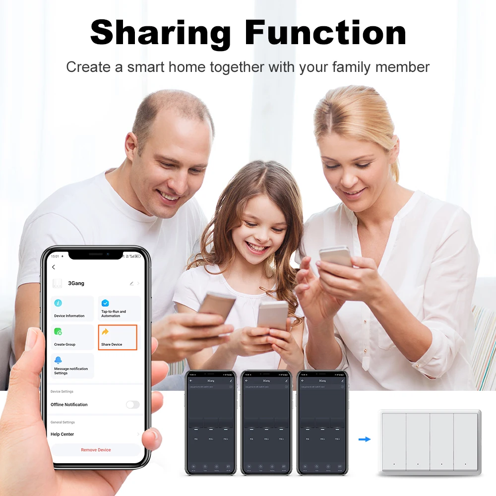 Tuya Smart zigbee Switch No Neutral Wire Required No Capacitor Wall Button Light Switches Work With Alexa Google Home