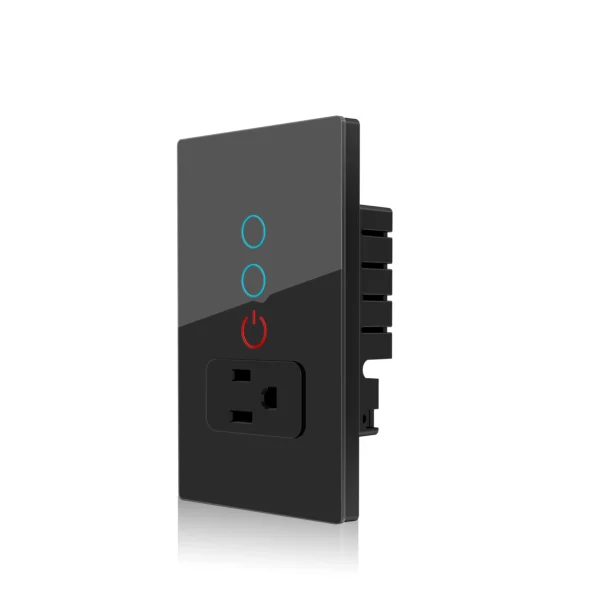 Wifi Smart Tuya Light Switch Stairs Mexico US Wall Socket American Plug Outlet Intelligent Glass Panel Remote Alexa Google Home