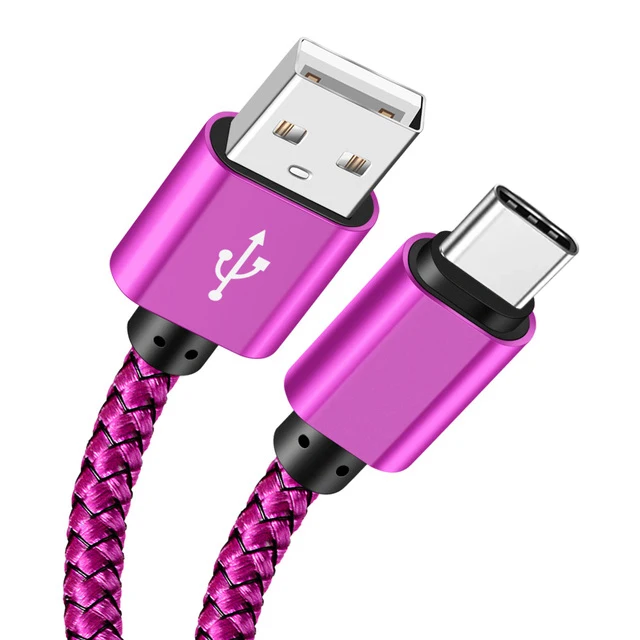USB A to Type C Charging Cable 2A Fast Charger Nylon Data Cable 1M 2M 3M For Iphone Android Huawei Samsung TypeC Charging Device