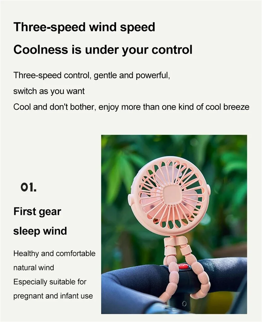 Mini Handheld Octopus Folding Fan Multi Functional Five In One Portable Fan Silent Home Dormitory Baby Stroller Multiple Scenes