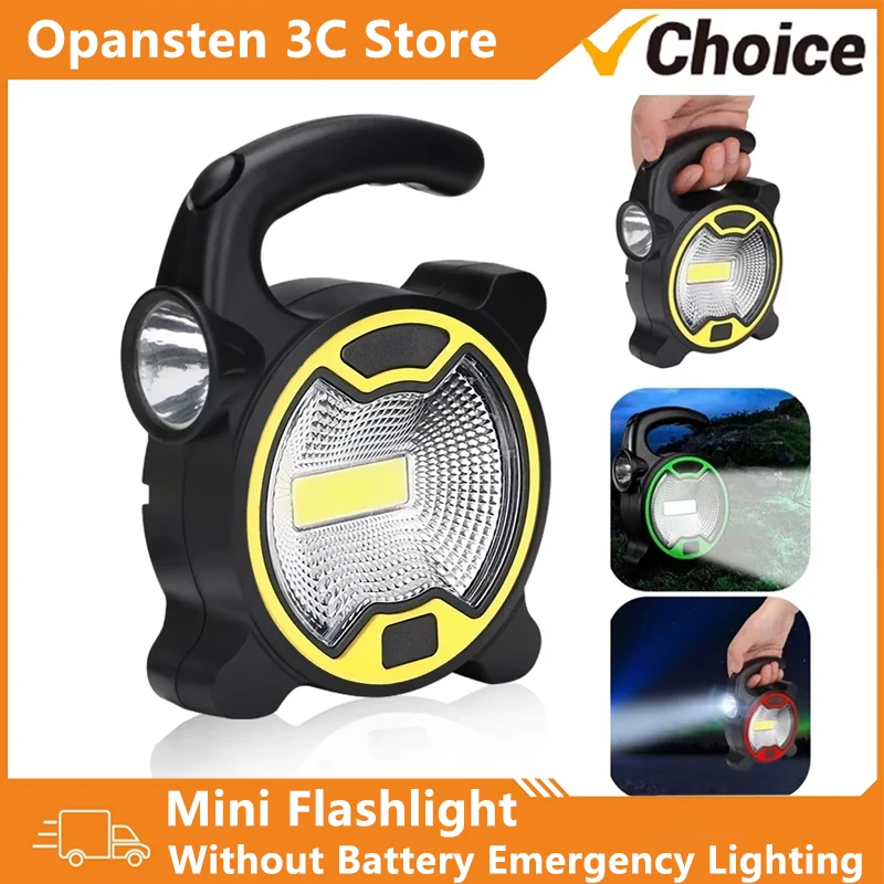 Mini Portable Work Light Battery Powered Handheld Lantern Super Bright Flashlight Outdoor Tent Camping Lights Without Battery