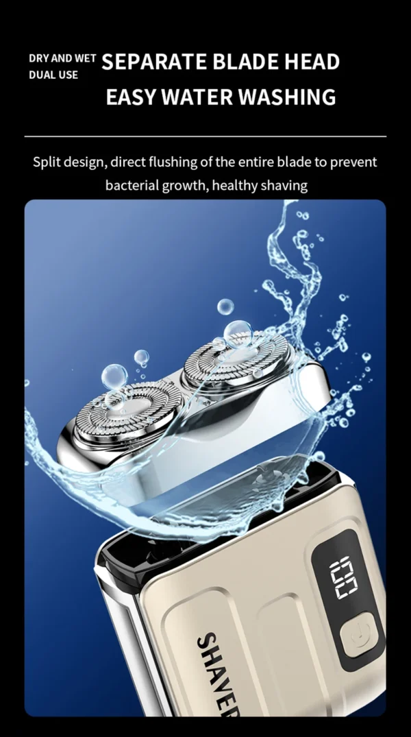Travel Electric Shaver For Men Double Floating Magnetic Blade Head Portable Beard Knife Rechargeable MINI Rotary Electric Razor
