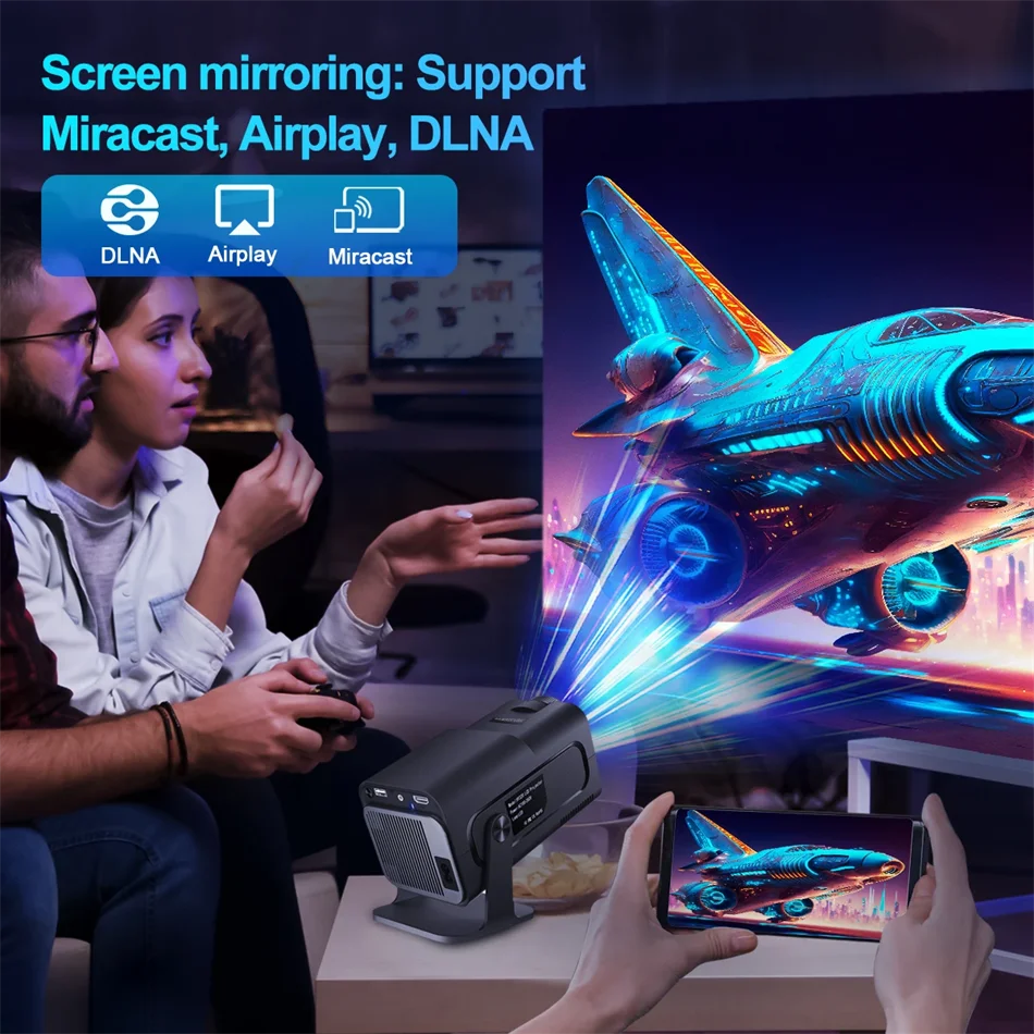 KaiAqua 4K Android 11 Projector Native 1080P 390ANSI HY320 Dual Wifi6 BT5.0 1920*1080P Cinema portable Projetor upgrated FY300
